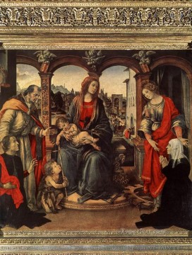 Virgen con el Niño y los Santos 1488 Christian Filippino Lippi Pinturas al óleo